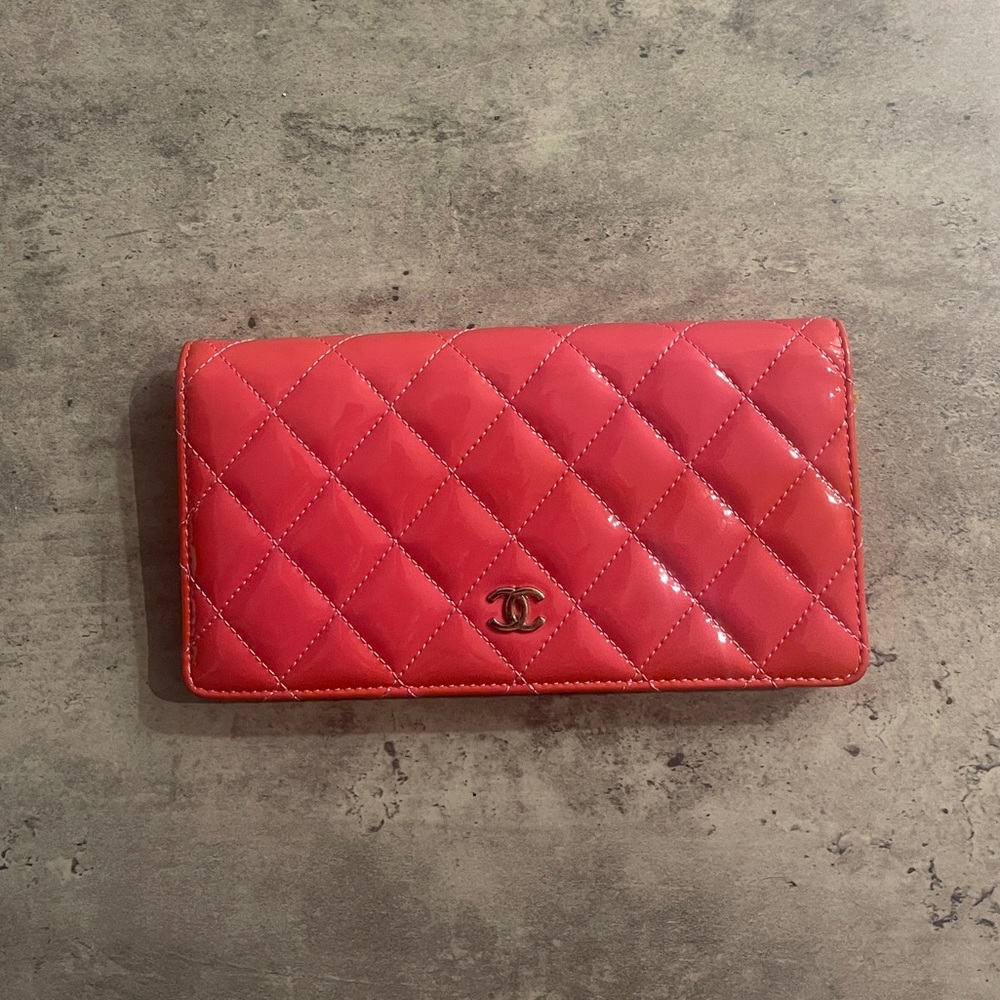 Chanel Patent Quilted Wallet